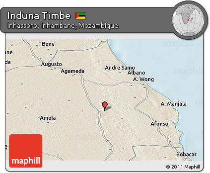 Shaded Relief Panoramic Map of Induna Timbe
