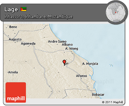 Shaded Relief Panoramic Map of Lage