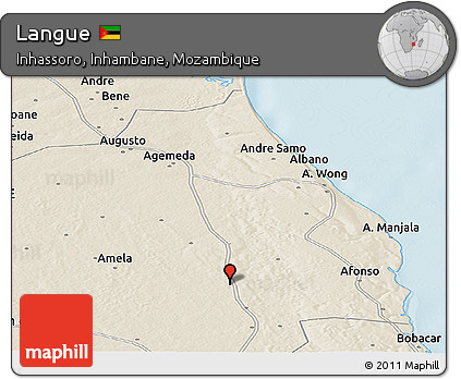 Shaded Relief Panoramic Map of Langue