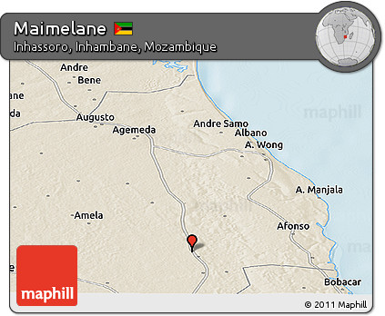 Shaded Relief Panoramic Map of Maimelane