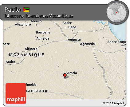 Shaded Relief Panoramic Map of Paulo