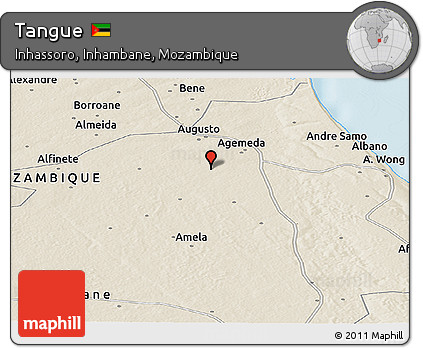 Shaded Relief Panoramic Map of Tangue