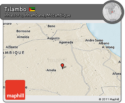 Shaded Relief Panoramic Map of Tilambo