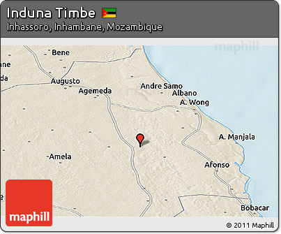 Shaded Relief Panoramic Map of Induna Timbe
