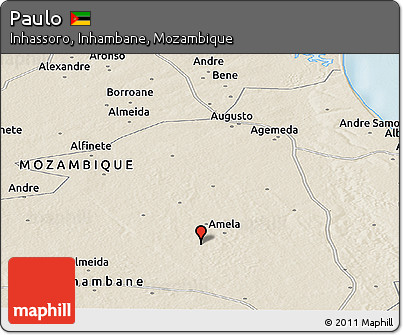 Shaded Relief Panoramic Map of Paulo