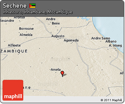 Shaded Relief Panoramic Map of Sechene