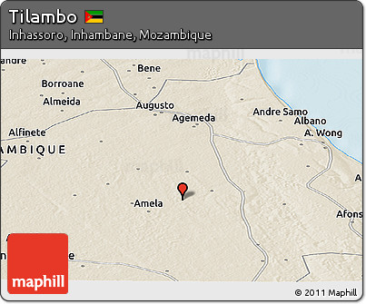 Shaded Relief Panoramic Map of Tilambo