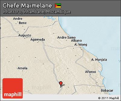 Shaded Relief Panoramic Map of Chefe Maimelane