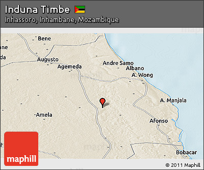 Shaded Relief Panoramic Map of Induna Timbe