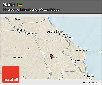 Shaded Relief Panoramic Map of Naite