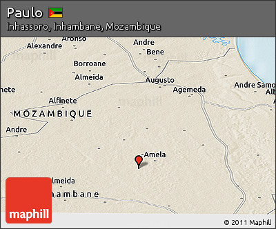 Shaded Relief Panoramic Map of Paulo