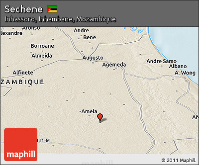 Shaded Relief Panoramic Map of Sechene
