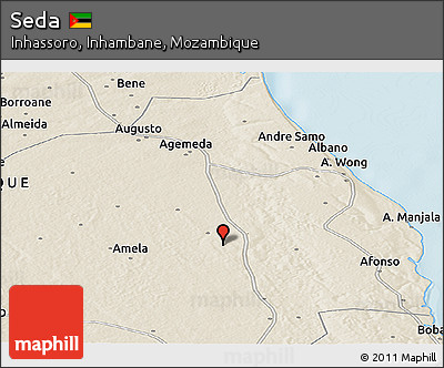Shaded Relief Panoramic Map of Seda