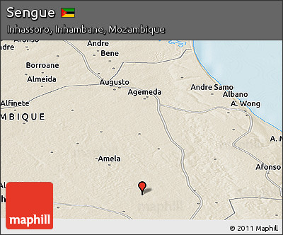 Shaded Relief Panoramic Map of Sengue