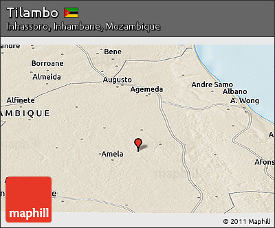 Shaded Relief Panoramic Map of Tilambo