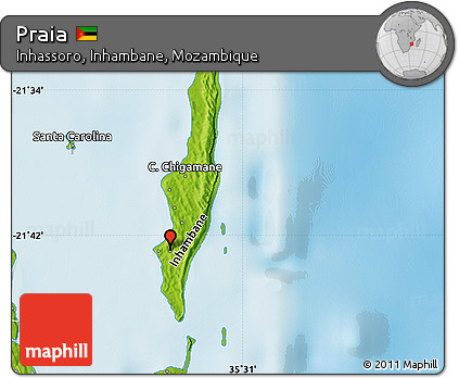 Physical Map of Praia