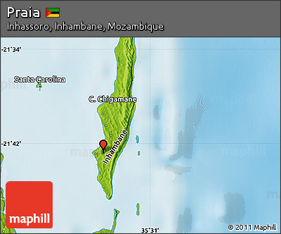 Physical Map of Praia