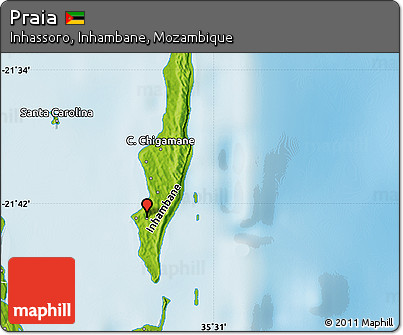 Physical Map of Praia