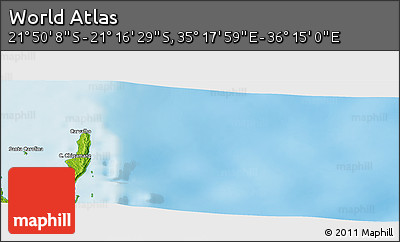 Physical Panoramic Map of the Area around 21° 33' 19" S, 35° 46' 29" E