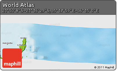 Physical Panoramic Map of the Area around 21° 33' 19" S, 35° 46' 29" E