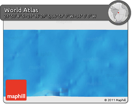Physical 3D Map of the Area around 21° 33' 19" S, 36° 28' 30" W