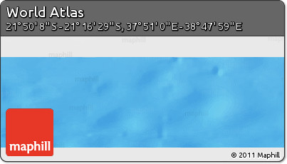 Physical Panoramic Map of the Area around 21° 33' 19" S, 38° 19' 30" E