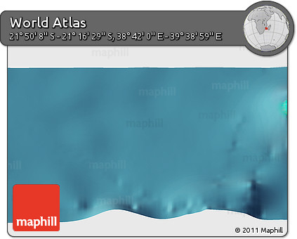 Satellite 3D Map of the Area around 21° 33' 19" S, 39° 10' 29" E