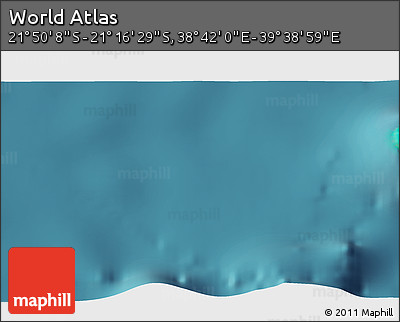 Satellite 3D Map of the Area around 21° 33' 19" S, 39° 10' 29" E