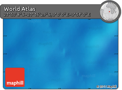 Physical Map of the Area around 21° 33' 19" S, 3° 28' 30" E