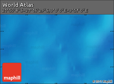 Physical Map of the Area around 21° 33' 19" S, 3° 28' 30" E