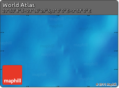 Physical Map of the Area around 21° 33' 19" S, 3° 28' 30" E