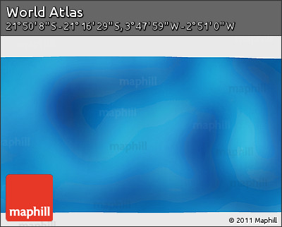 Physical 3D Map of the Area around 21° 33' 19" S, 3° 19' 30" W