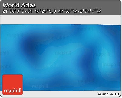 Physical 3D Map of the Area around 21° 33' 19" S, 3° 19' 30" W
