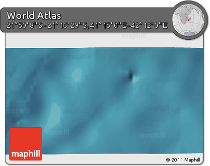 Satellite 3D Map of the Area around 21° 33' 19" S, 41° 43' 30" E