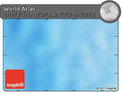 Physical Map of the Area around 21° 33' 19" S, 42° 34' 30" E