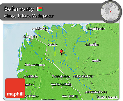 Political 3D Map of Befamonty