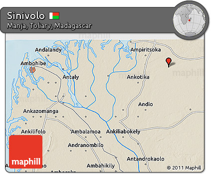 Shaded Relief 3D Map of Sinivolo