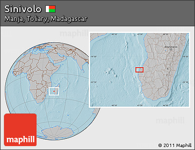 Gray Location Map of Sinivolo, hill shading