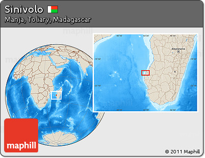 Shaded Relief Location Map of Sinivolo