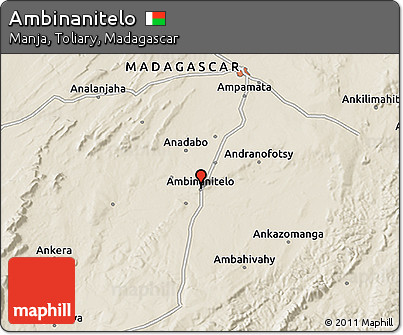 Shaded Relief 3D Map of Ambinanitelo