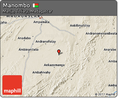 Shaded Relief 3D Map of Manombo