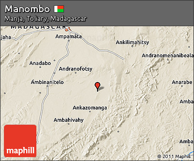 Shaded Relief 3D Map of Manombo