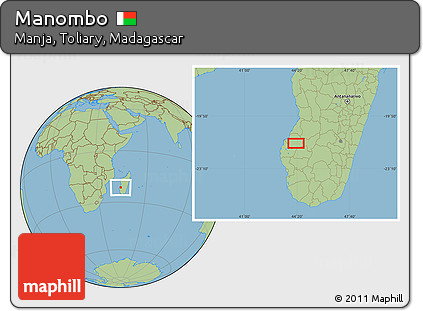 Savanna Style Location Map of Manombo