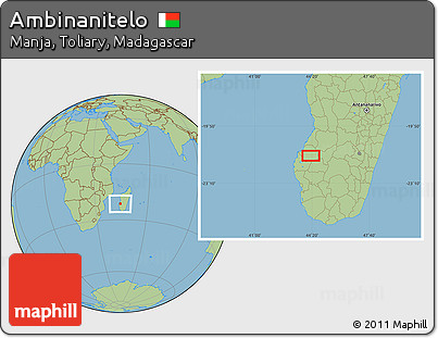 Savanna Style Location Map of Ambinanitelo