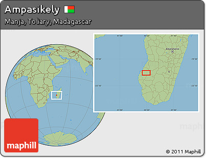 Savanna Style Location Map of Ampasikely