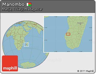 Savanna Style Location Map of Manombo