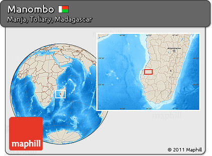 Shaded Relief Location Map of Manombo