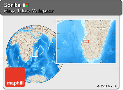 Shaded Relief Location Map of Sorita