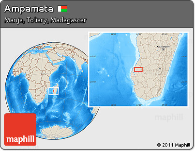 Shaded Relief Location Map of Ampamata