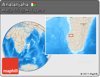 Shaded Relief Location Map of Analanjaha